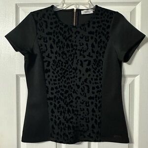 Calvin Klein Velvet Burnout Front Blouse